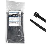 Kable Kontrol Black Cable Ties, 380 mm x 12.4 mm, Pack of 100, 15" Premium Nylon Zip Ties, Multi-Purpose Plastic Tie Wraps, Secure Self-Locking Mechanism, for Home, Garden, Office and DIY