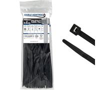 Kable Kontrol Black Cable Ties, 400 mm x 9 mm, Pack of 100, 16" Premium Nylon Zip Ties, Multi-Purpose Plastic Tie Wraps, Secure Self-Locking Mechanism, for Home, Garden, Office and DIY