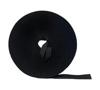 Kable Kontrol Black Hook and Loop Fastener Tape Roll, 22.8 mm x 7.6 mm, Pack of 1 Nylon Adjustable Resuable Cable Roll Double Sided Non-Adhesive Non-Sticky Wire Organizer Cable Wrap