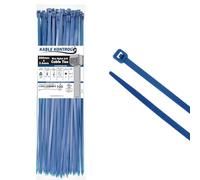 Kable Kontrol Blue Cable Ties, 300 mm x 3.6 mm, Pack of 100, 12" Premium Nylon Zip Ties, Multi-Purpose Plastic Tie Wraps, Secure Self-Locking Mechanism, for Home, Garden, Office and DIY