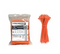 Kable Kontrol Fluorescent Orange Cable Ties, 100 mm x 2.5 mm, Pack of 100, 4" Premium Nylon Zip Ties, Multi-Purpose Plastic Tie Wraps, Secure Self-Locking Mechanism, for Home, Garden, Office and DIY