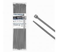 Kable Kontrol Grey Cable Ties, 300 mm x 3.6 mm, Pack of 100, 12" Premium Nylon Zip Ties, Multi-Purpose Plastic Tie Wraps, Secure Self-Locking Mechanism, for Home, Garden, Office and DIY