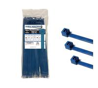Kable Kontrol Metal Detectable Blue Cable Ties, 280 mm x 4.8 mm, Pack of 100, 11" Iron Infused Nylon Zip Ties, Multi-Purpose Tie Wraps, Secure Self-Locking Mechanism, for Home, Garden, Office and DIY