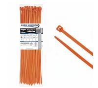 Kable Kontrol Orange Cable Ties, 300 mm x 3.6 mm, Pack of 100, 12" Premium Nylon Zip Ties, Multi-Purpose Plastic Tie Wraps, Secure Self-Locking Mechanism, for Home, Garden, Office and DIY