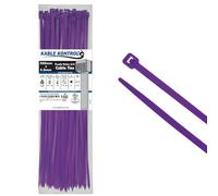 Kable Kontrol Purple Cable Ties, 300 mm x 4.8 mm, Pack of 100, 12" Premium Nylon Zip Ties, Multi-Purpose Plastic Tie Wraps, Secure Self-Locking Mechanism, for Home, Garden, Office and DIY