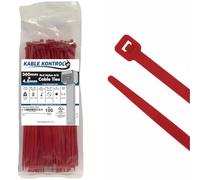 Kable Kontrol Red Cable Ties, 360 mm x 4.8 mm, Pack of 100, 14" Premium Nylon Zip Ties, Multi-Purpose Plastic Tie Wraps, Secure Self-Locking Mechanism, for Home, Garden, Office and DIY
