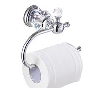 Kabter Crystal Series Brass Toilet Paper Roll Holder, Polished Chrome