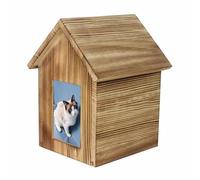 KaBuea Dog Urns for Ashes pet Urns, Pet Cremation Urns, Pet Ashes Photo Box Shape of the House, Dog Urns, Wood Keepsake Memorial Urns Cats Ashes