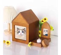 KaBuea Pet Memorial Urns for Dog or Cat Ashes, Large Wooden Funeral Cremation Urns with Photo Frame, Memorial Keepsake Memory Box, Loss Pet Memorial Remembrance Gift