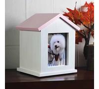 KaBuea Pet Memorial Urns for Dog or Cat Ashes, Wooden Funeral Cremation Urns with Photo Frame, Loss Pet Sympathy Remembrance Gift