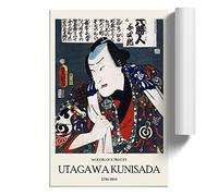 Kabuki Actor by Utagawa Kunisada | Unframed Wall Art Print | Ready to Frame Poster | Modern Home Decor Picture | Artwork for Living Room, Bedroom, Kitchen or Office | A4 (21x29.7 cm)