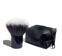 Kabuki Face Brush, Powder Brush, Makeup Brushes for Face Tanning, Concealer, Bronzer, Blusher, Even Application, Short Handle Large Soft Head Wet & Dry Use, Make Up Brushes with Travel Bag, Dark Brown