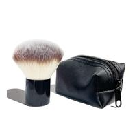 Kabuki Face Brush, Powder Brush, Makeup Brushes for Face Tanning, Concealer, Bronzer, Blusher, Even Application, Short Handle Large Soft Head Wet & Dry Use, Make Up Brushes with Travel Bag, Beige
