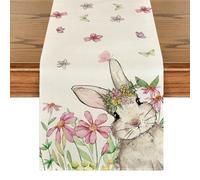 Kabwea 1 Piece 183 * 33cm Easter Bunny Table Runner, Spring Table Runner, Easter Decorations