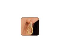 Kabwea 18K Oval Gold Earrings For Women, 925 Sterling Silver Post, Lightweight And Hypoallergenic Stud Earrings, Ideal As A Chic Fashion Accessory