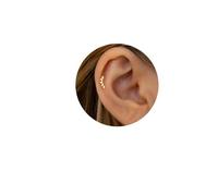 Kabwea 2 Pcs 18K Dainty Climber Stud Earrings, Helix Piercings Silver 18K, Piercing Ear, Piercing Set, Piercing, Tragus Piercing, Helix, Tragus Piercing Silver (1 Pair
