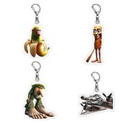 Kabwea 4 Stück Schlüsselanhänger, Tung Tung Tung Sahur, Brr Brr Patapim, Bombardiro Brocodilo, Shimpanzini Bananini, Schlüsselanhänger Lustig, Italian Brainrot