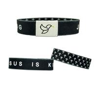 Kabwea Christian Bracelet With Bible Verse, Adjustable Black With Peace Motif, Bible Gift With NFC For Daily Inspiration And Believing Women