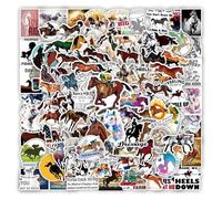 Kabwea Horse Sticker Set, 100 Pieces Waterproof Stickers For Kids And Adults, Cool Glitter Stickers For Skateboards, Water Bottles And More