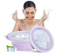 Kabwea Silicone Face Ice Bath Bowl for Cold Therapy, Facial Ice Bowl with Built-in Ice Tray, Shrinking, Ice Bath, Ice Bath (Purple)
