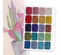 Kabwea Watercolour Paint Set With 20 Colours, Metallic Watercolour Paint Box For Artists, Portable Watercolour Sets For Various Surfaces