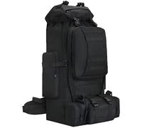 Kabxhueo 100L Outdoor Military Camouflage Backpack, 2-in-1 Waterproof Camping Hiking MOLLE Rucksack Large Capacity Travel Daypacks Bag for Mens, Great for Climbing, Trekking, Travelling,black