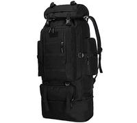 Kabxhueo 55L/80L/100L Hiking Camping Backpack MOLLE Rucksack Waterproof Daypack for Traveling Multifunction Outdoor Mountaineering Backpacks Camouflage Hiking Large Tactical Bag,100l black