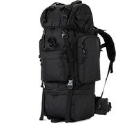 Kabxhueo 70L 100L Backpack Hiking with Internal Frame Military Actical Rucksack Trekking Backpack with Rain Cover Lightweight Outdoor Backpack for Men Women Camping Climbing Hunting,Black,100L