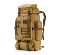Kabxhueo 80L Waterproof Hiking Backpack Large Camping Backpack for Men Women Survival Hunting Backpack Military Tactical Rucksack Outdoor Sport Travel Daypack for Climbing Travel Touring,Khaki