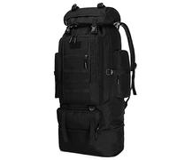 Kabxhueo High Capacity 100L Outdoor Camouflage Hiking Daypacks Mountaineering Backpacks Waterproof Military Bags For Men Travelling Camping Hunting Trekking Climbing Backpack,black
