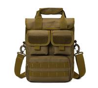 Kabxhueo Mens Sling Shoulder Bags, Military Molle Waterproof Multi-Functional Crossbody Shoulder Backpack Handbag Utility Gadget Waist Bag for Hiking Walking Bike Riding Camping Outdoor,Brown