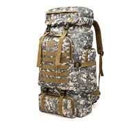 Kabxhueo Military Backpack for Men 80L Waterproof Hiking Backpack Tartical Army Bags Camo Trekking Rucksack Large Capacity Survival Daypack for Travelling Camping Fishing Climbing Hunting,Grey