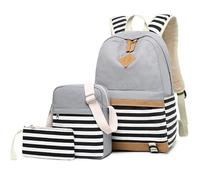 Kabxhueo Teen Girls Casual Backpack, 3-in-1 School Bag, School Backpack for Girls, School Backpack Womens, Kids School Backpack, High Middle School Daypack College Women Daily Travel Laptop Bag,Grey