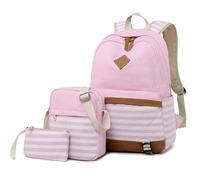 Kabxhueo Teen Girls Casual Backpack, 3-in-1 School Bag, School Backpack for Girls, School Backpack Womens, Kids School Backpack, High Middle School Daypack College Women Daily Travel Laptop Bag,Pink