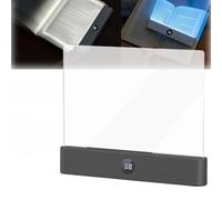 KACBFEE Book Light,Smart Led Book Light Rechargeable Full-Page Reading Light With 3 Color Modes Timer And Dimmable Brightness Clear Panel Book Lamp For Night Reading And Book Lovers black one