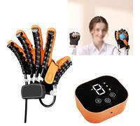 KACBFEE Rehabilitation Robot Gloves,Electric Hand Training Device with 1-9 Adjustable Levels, Finger Mobility Exercise Glove for Daily Hand Function Practice (Left or Right Hand) Left S