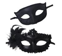 KACCDE 2 Pcs Masquerade Halloween Costume Venetians Half Face Mardi Gras Party For Woman Man