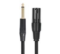 KACCDE 3Pin Male to 1 / 4Inch 6.35mm Cable, Double Shielded, 1m | Anti Interferences Designing for Sound Card and Speakers, Unbalanced Connection and Reductions