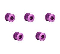 KACCDE 5pcs Bike Chainring Bolts Replacement Aluminum Alloy Road Single Crankset Screws Cycling Wheel Bolt Enduring Single Chainwheel Bolts Nut Road Chainring Screws