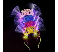 KACCDE 5pcs Colorful Light Up Headbands Happy 2025New Year Hair Hoop LED Glow Hair Band For Parties And Festivals