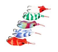KACCDE 5Pcs Simulated Frogs Baits Topwater Frogs Lures Set with Double Hook Ray Crankbait Lures Swimbait Fishing Lure Snakehead Attractant