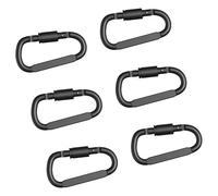 KACCDE 6Pcs Heavy Duty D Shaped Carabiner Hook 20KG Aluminum Screw Climbing Clip Hook for Outdoor Camping and Hiking Screw Carabiner