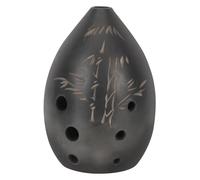KACCDE Authentic Black Clay Flute 8 Hole Ocarina Featuring Patterns Traditional Winds Instrument Suitable for Mindful Music Traditional Chinese Musical Instrument