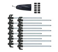 KACCDE Camping Tent Stake Carbon Steel Canopy Stakes Spikes Heavy Duty Tents Peg Wind-proof Lengthened Tent Ground Peg Camping Nails Set for