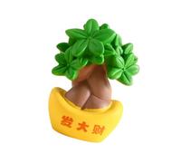 KACCDE Funny Resins Cartoon Wealth Tree Miniature Ornament Desktop Decors Requires Not Watering Fit Any Room Or Workspaces Plant Figurine