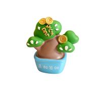 KACCDE Funny Resins Cartoon Wealth Tree Miniature Ornament Desktop Decors Requires Not Watering Fit Any Room Or Workspaces Plant Figurine