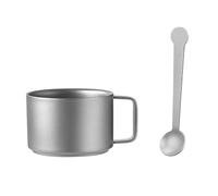 KACCDE Metal Camping Coffee Cup Portable Outdoor Water with Fixed Handle Double Layer Insulated Camping Mug Enduring Travel with Handle