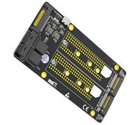 KACCDE NVME HDDs Adapter Two NVME M Key To Two SFF-8643 Risers Board With SATAs Type C Power Supply 2230 2242 2260 80