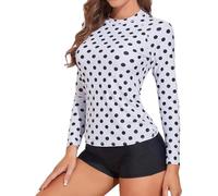 KACCDE Pattern Long Sleeve Rash Guard Swimsuit 2 Piece Athletic Swimwear Set with Swim Shorts for Surfing Diving Snorkeling Beach Volleyballs and Pool Bathing Suit