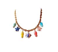 KACCDE Portable Sturdy Stainless Steel Necklace Featuring Delicate Ceramic Oceanics Creature Pendant Long Time Use Ceramic Fish Jewelry
